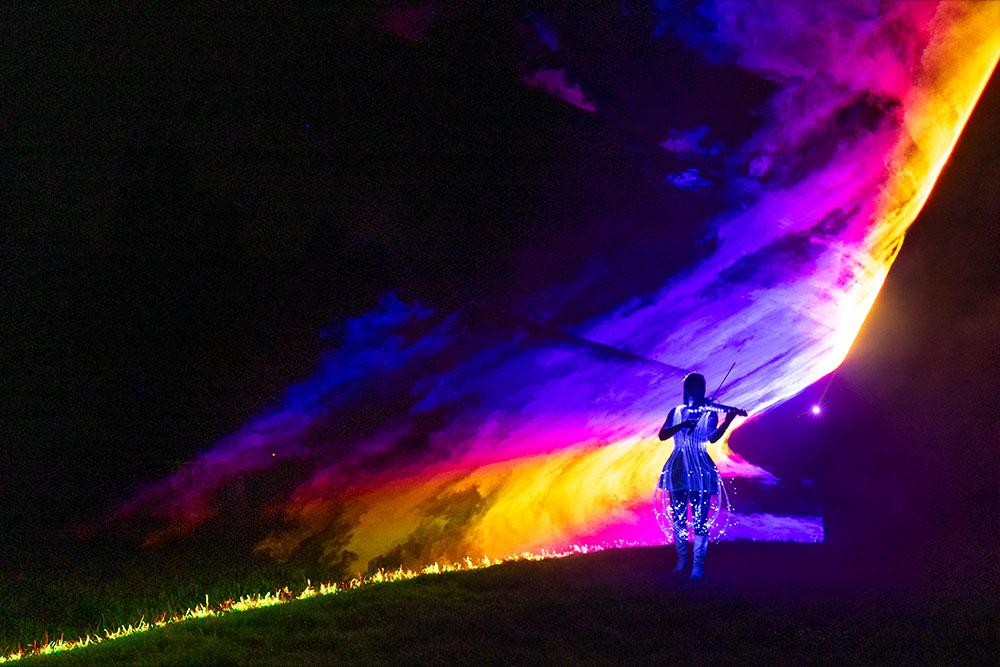 show laser et violoniste led