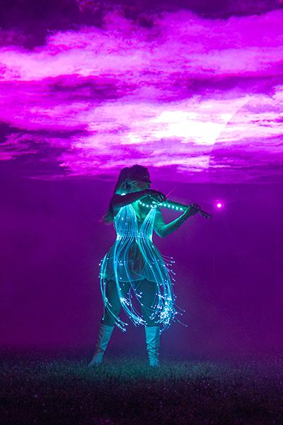 violoniste leds et show laser