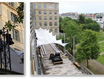 Défilé de mode en extérieur organisé pour un établissement scolaire supérieur