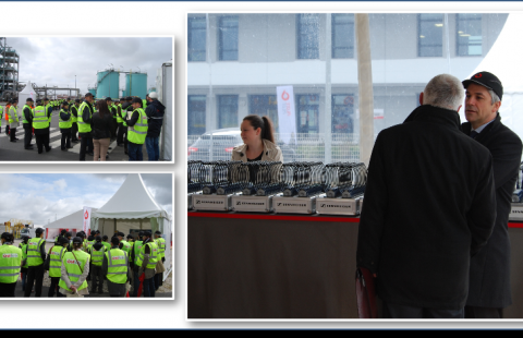 Inauguration d'une usine Total