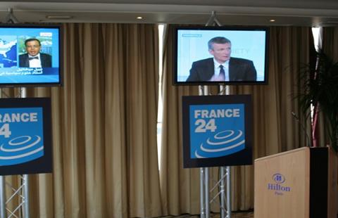 Conférence de presse pour la châine de télévision France 24