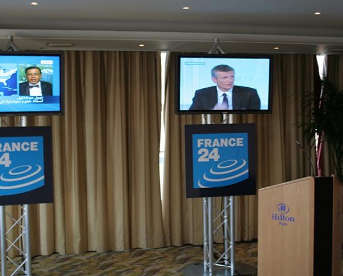 Conférence de presse pour la châine de télévision France 24