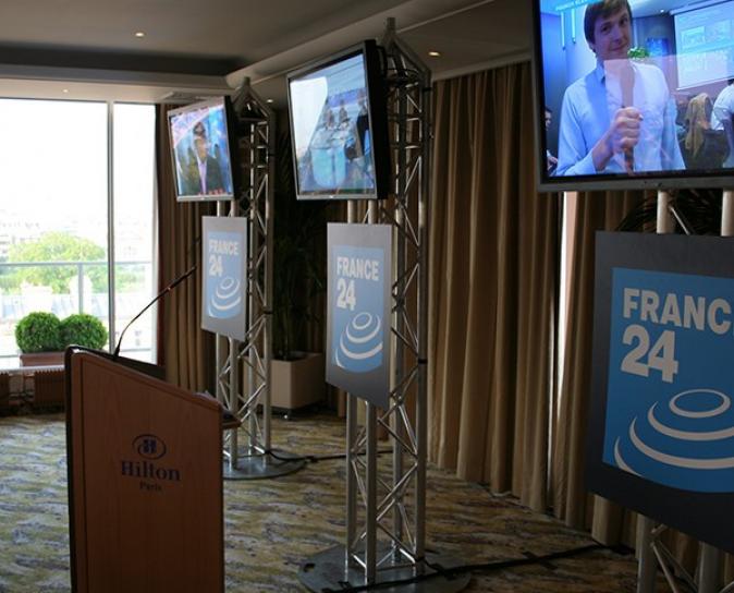 Conférence de presse pour la châine de télévision France 24